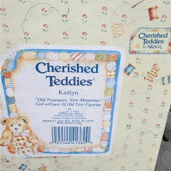 Cherished Teddies Kaitlyn Bear Figurine in Light Blue and Cream - Picture 10 of 11